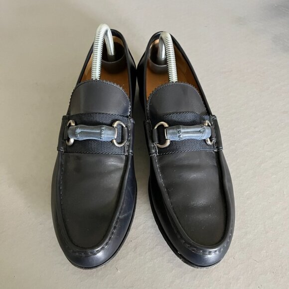 Gucci Leather Bamboo Horsebit Slide Loafers Slip Ons - Picture 3 of 10